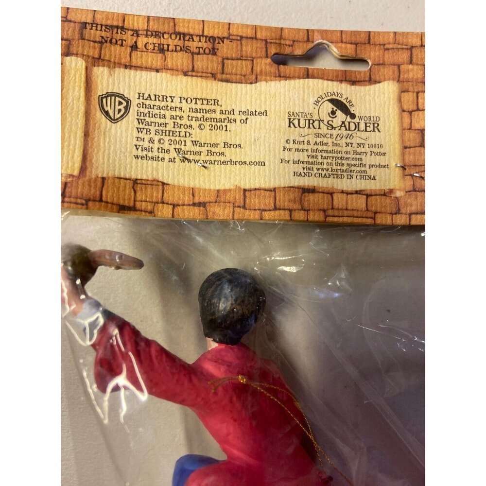 Harry Potter Ornament Flying On Broom Golden Snitch Kurt Adler Christmas 2001 - Picture 8 of 9